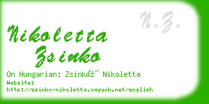 nikoletta zsinko business card